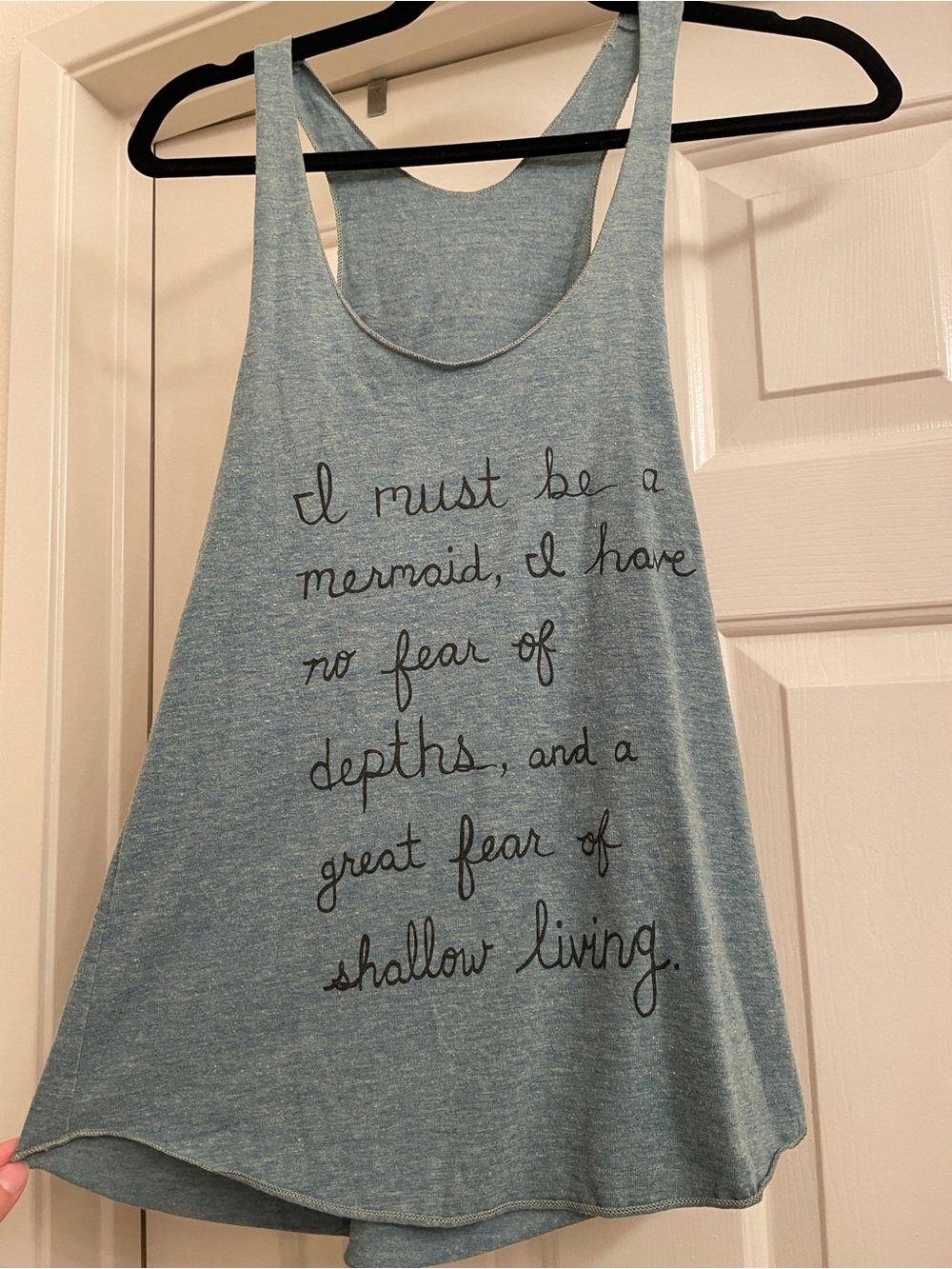Blue Beach Mermaid Poem Graphic Tank Top